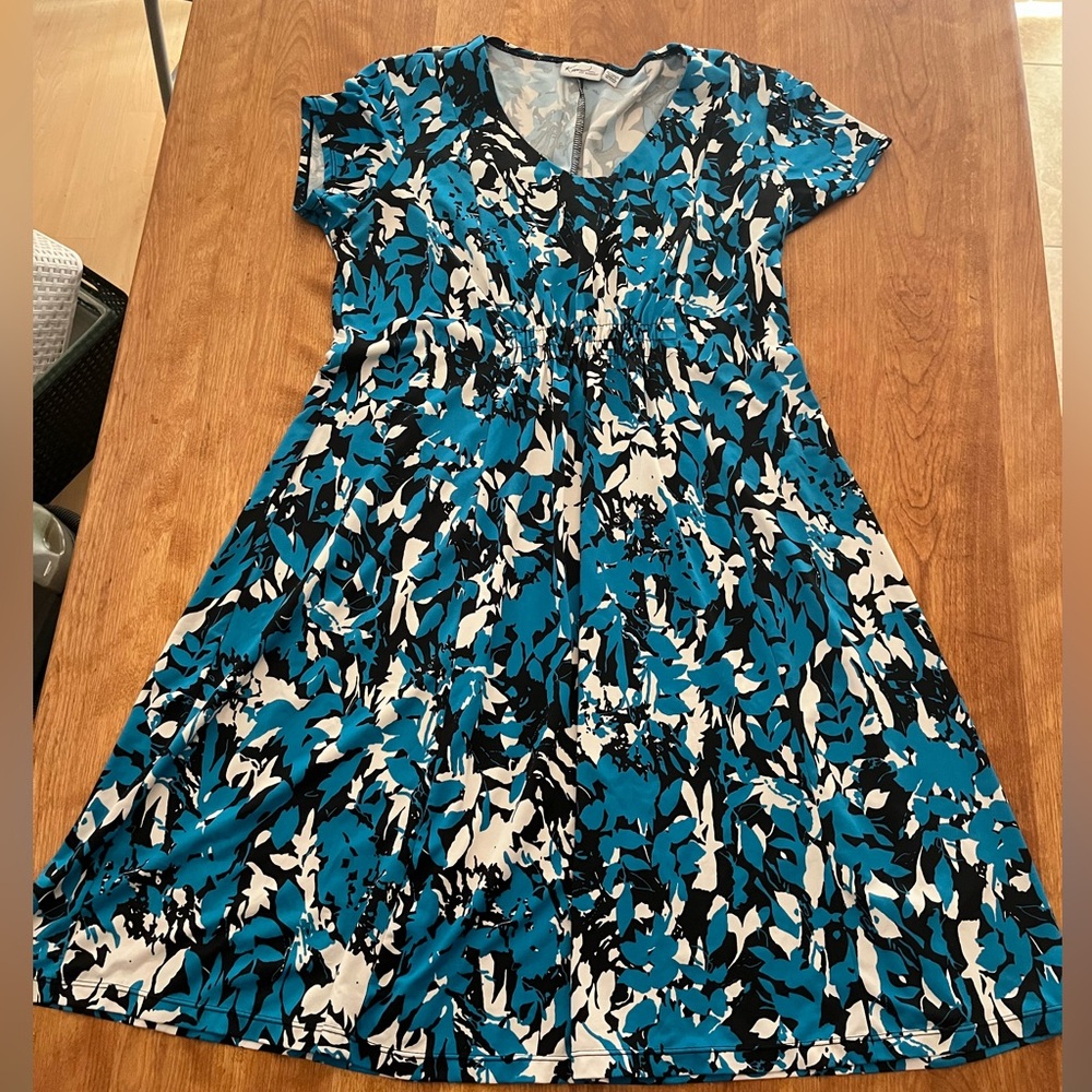 Kim Rogers Petite floral blue Dress